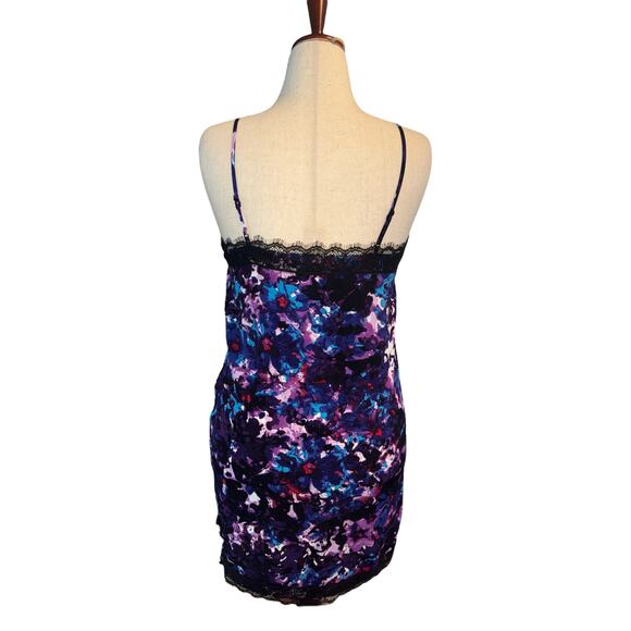 Express purple abstract floral lace lined slip dress size M - Picture 4 of 8